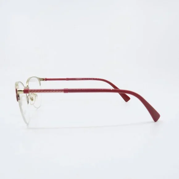 Versace MOD. 1247 1408 52mm Red and Gold Semi Rimless, New Women's Eyeglasses. - Picture 6 of 8
